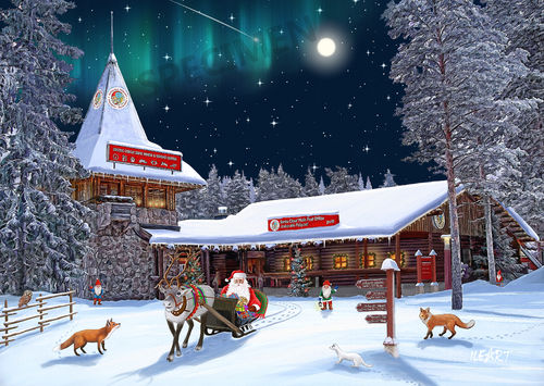Joulupukin Pääposti yöllä, Rovaniemi